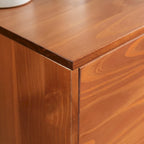 58-Inch Mid-Century Wood TV Stand - Natural Pine - Holds up to 65" TVs