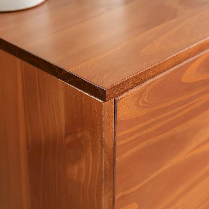 58-Inch Mid-Century Wood TV Stand - Natural Pine - Holds up to 65" TVs