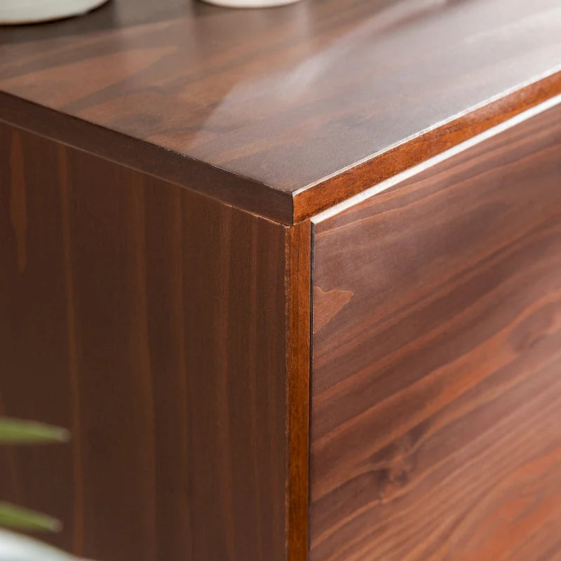 58-Inch Mid-Century Wood TV Stand - Natural Pine - Holds up to 65" TVs
