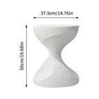 Hourglass Shaped Lightweight Concrete Patio Side Table Bedside Accent End Table - 14.76x19.68 inch
