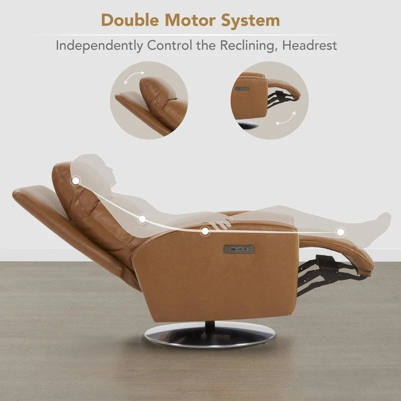 Dual Motor Power Swivel Recliner Lounge Chair