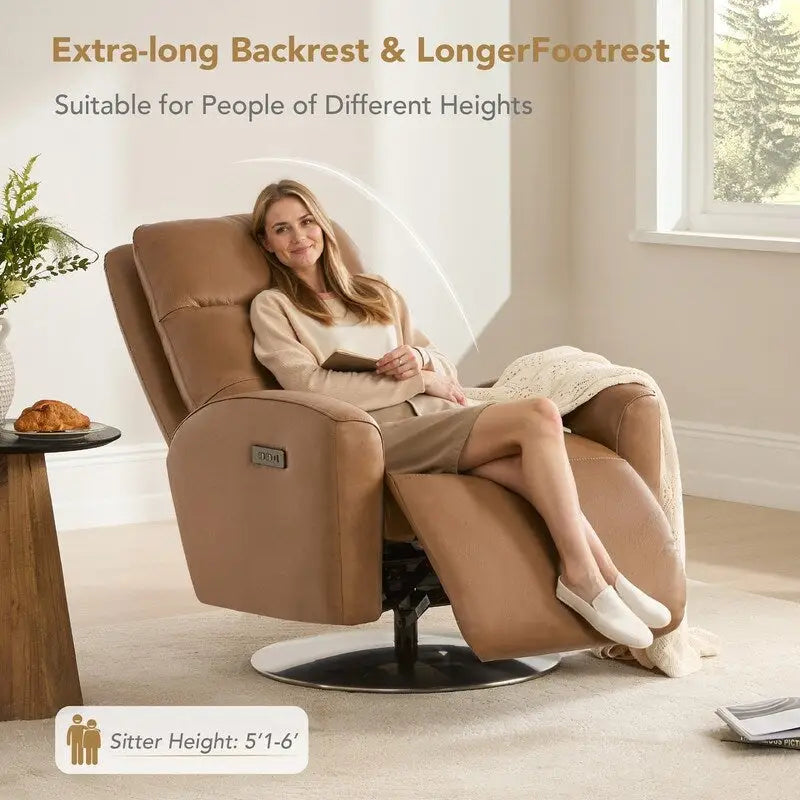 Dual Motor Power Swivel Recliner Lounge Chair