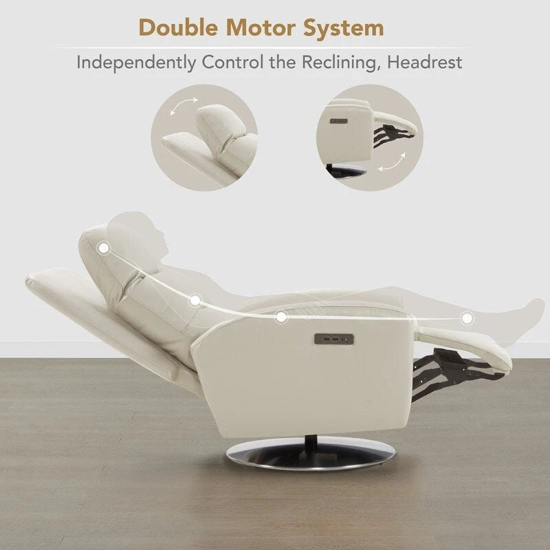 Dual Motor Power Swivel Recliner Lounge Chair