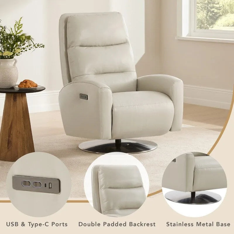 Dual Motor Power Swivel Recliner Lounge Chair