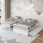 Espresso/White Twin Over Full Bunk Bed with Trundle - Sleeps 3