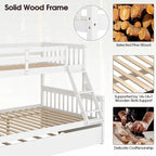 Espresso/White Twin Over Full Bunk Bed with Trundle - Sleeps 3