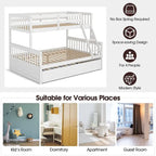 Espresso/White Twin Over Full Bunk Bed with Trundle - Sleeps 3