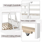 Espresso/White Twin Over Full Bunk Bed with Trundle - Sleeps 3