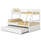 Espresso/White Twin Over Full Bunk Bed with Trundle - Sleeps 3
