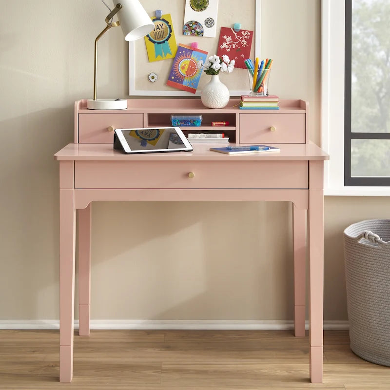 Compact Desk with Hutch - Multi-Color Options - Home Office