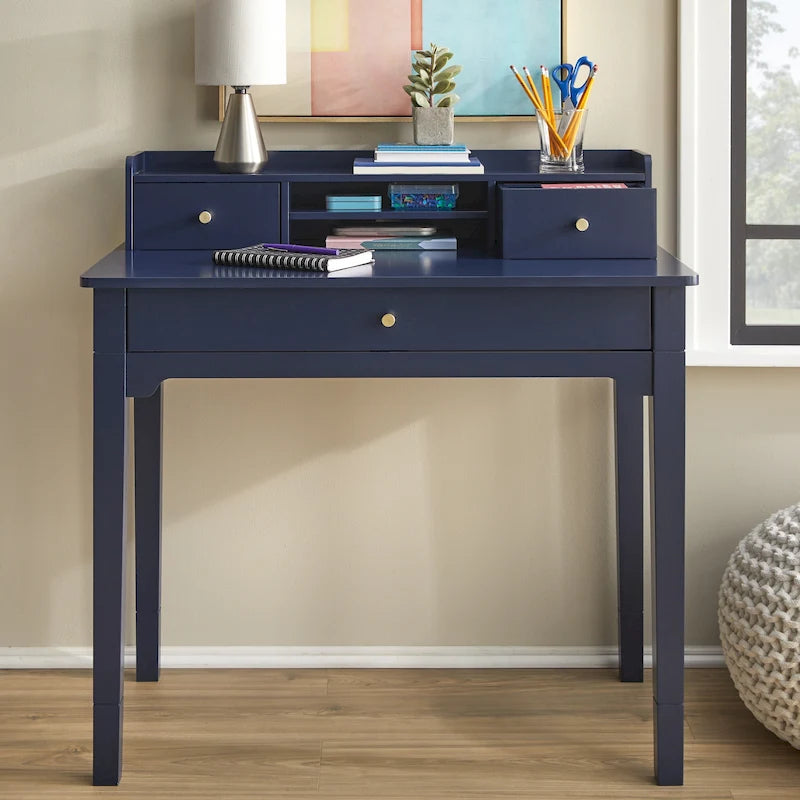 Compact Desk with Hutch - Multi-Color Options - Home Office