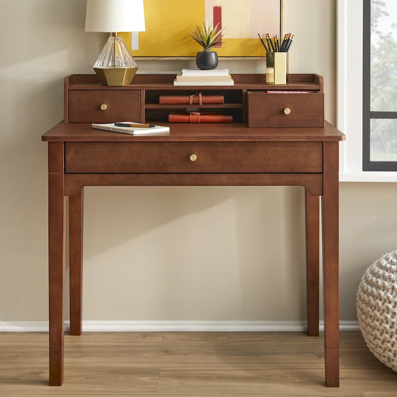 Compact Desk with Hutch - Multi-Color Options - Home Office