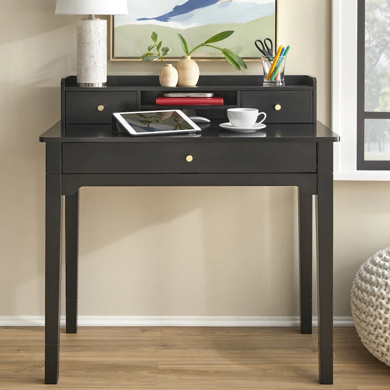 Compact Desk with Hutch - Multi-Color Options - Home Office