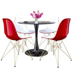 White Round Dining Set - 5 Piece with 4 Chairs