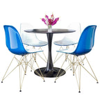 White Round Dining Set - 5 Piece with 4 Chairs