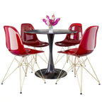 White Round Dining Set - 5 Piece with 4 Chairs