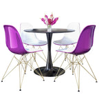 White Round Dining Set - 5 Piece with 4 Chairs