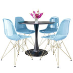 White Round Dining Set - 5 Piece with 4 Chairs