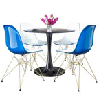 White Round Dining Set - 5 Piece with 4 Chairs
