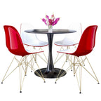 White Round Dining Set - 5 Piece with 4 Chairs