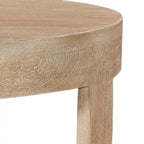 32" Round Coffee Table, Natural Brown Mango Wood, Sled Base