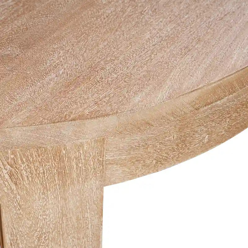 32" Round Coffee Table, Natural Brown Mango Wood, Sled Base