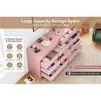 12 Drawer Dresser for Bedroom, 61 Inch Wood Dresser with Power Outlet