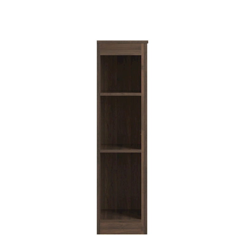 Walnut Finish Full Storage Headboard with Shelves
