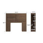 Walnut Finish Full Storage Headboard with Shelves