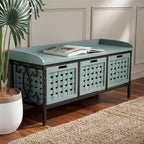 Honey Oak Storage Bench - 42.5 x 15.5 x 20 - 43Wx16Dx20H