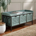 Honey Oak Storage Bench - 42.5 x 15.5 x 20 - 43Wx16Dx20H