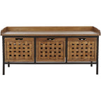 Honey Oak Storage Bench - 42.5 x 15.5 x 20 - 43Wx16Dx20H