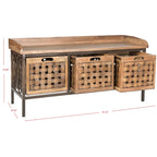 Honey Oak Storage Bench - 42.5 x 15.5 x 20 - 43Wx16Dx20H
