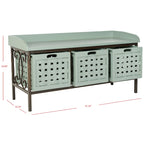 Honey Oak Storage Bench - 42.5 x 15.5 x 20 - 43Wx16Dx20H
