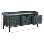 Honey Oak Storage Bench - 42.5 x 15.5 x 20 - 43Wx16Dx20H