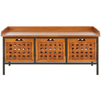 Honey Oak Storage Bench - 42.5 x 15.5 x 20 - 43Wx16Dx20H