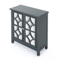 Charcoal Gray Mirrored Double Door Cabinet