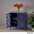 Charcoal Gray Mirrored Double Door Cabinet