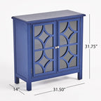 Charcoal Gray Mirrored Double Door Cabinet