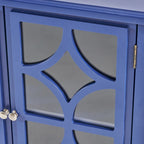 Charcoal Gray Mirrored Double Door Cabinet