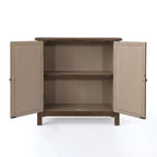 Charcoal Gray Mirrored Double Door Cabinet