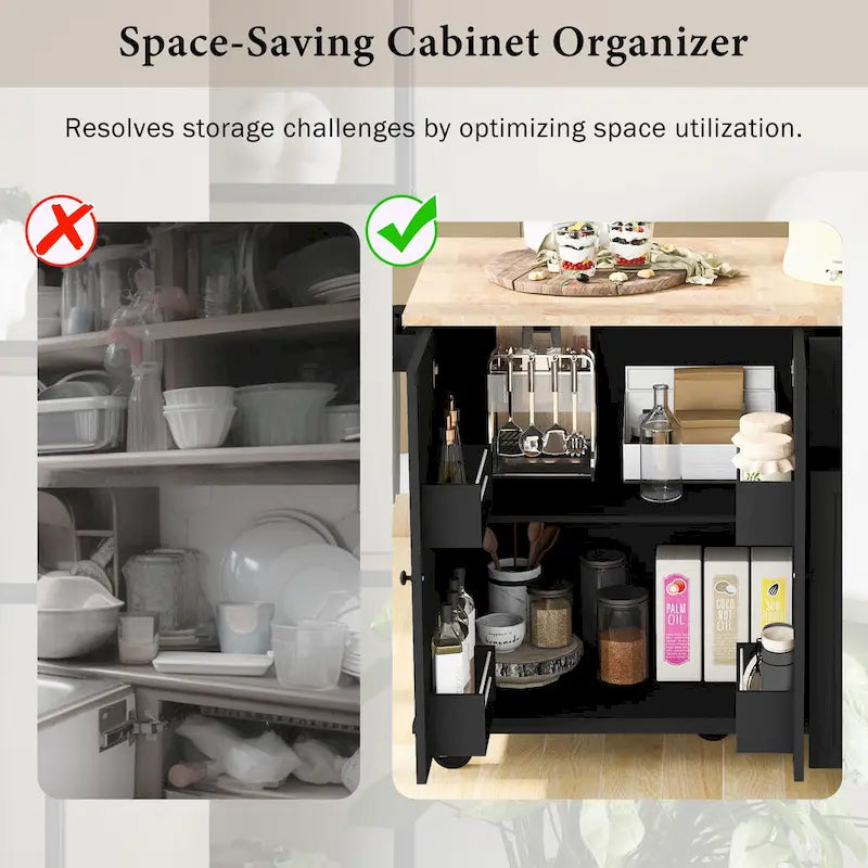 Kitchen Island with Drop Leaf