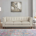 Top Grain Leather Sofa - Mid-Century Modern 3-Seater