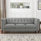 Top Grain Leather Sofa - Mid-Century Modern 3-Seater