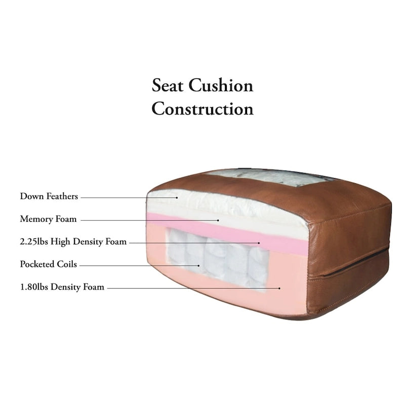 Top Grain Leather Sofa - Mid-Century Modern 3-Seater