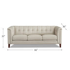 Top Grain Leather Sofa - Mid-Century Modern 3-Seater