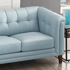 Top Grain Leather Sofa - Mid-Century Modern 3-Seater