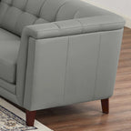 Top Grain Leather Sofa - Mid-Century Modern 3-Seater