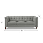 Top Grain Leather Sofa - Mid-Century Modern 3-Seater