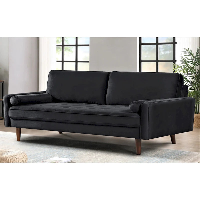 Wood Frame Velvet Tufted Sofa